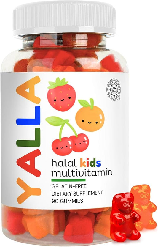 Halal Vitamins for Kids, Halal Kids Multivitamin Gummies, 45-90 Day Supply, Essential Vitamins with C, D3, Zinc for Immunity, B6 B12 for Energy, ISA Certified, Gelatin Free
