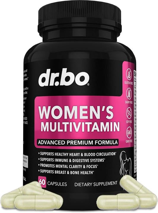 Womens Multivitamin - Natural Daily Multi Vitamins for Women - Womans Energy Vitamin Supplements Magnesium Plus Zinc - Woman Multipurpose Minerals Health Supplement Capsules - Iron & Soy Free Pills