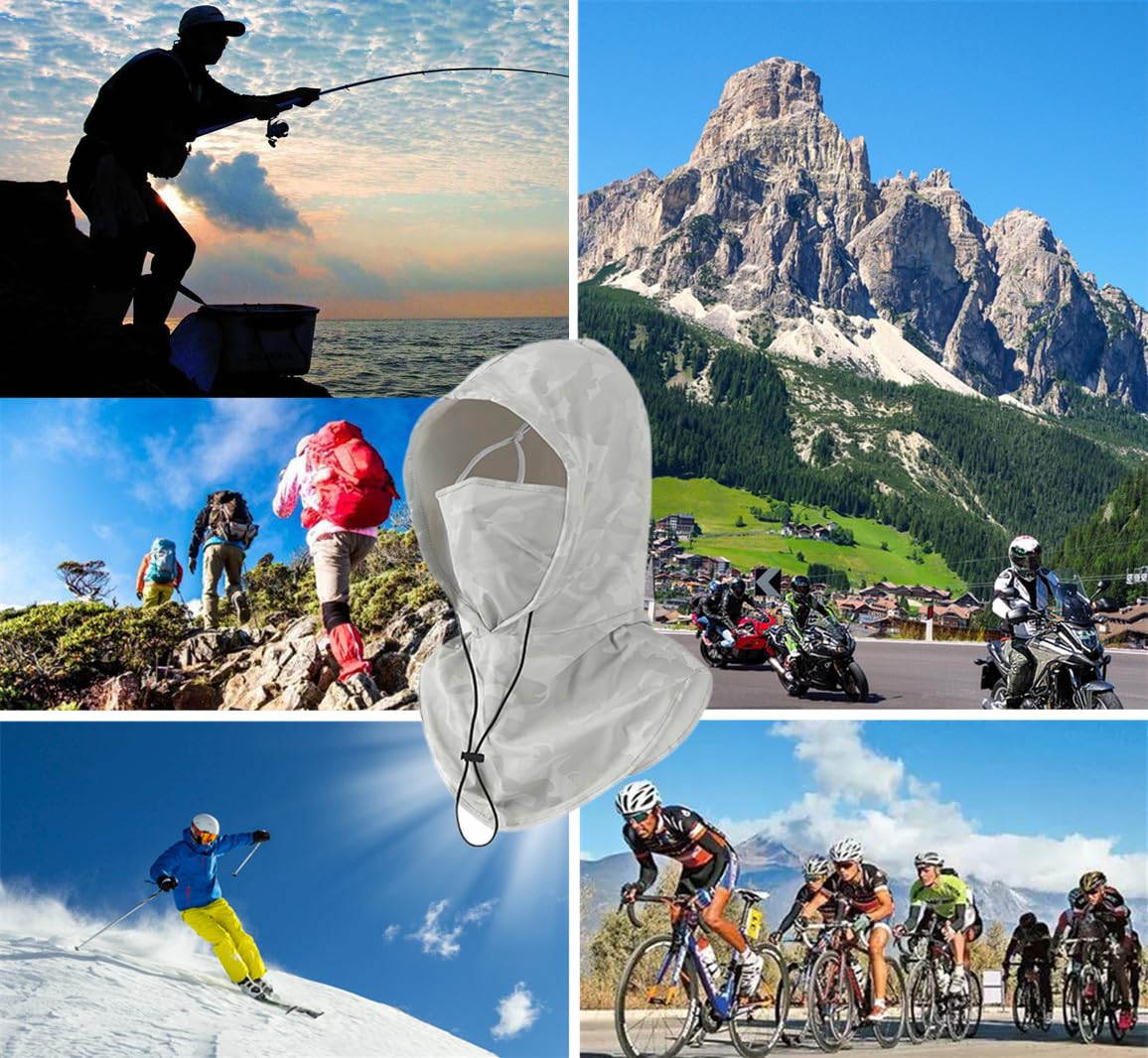 Breathable Camo Sun UV Protection Balaclava Hood Mask Full Head Mask Face Cover for Men Women Cycling Motorcycle Fishing