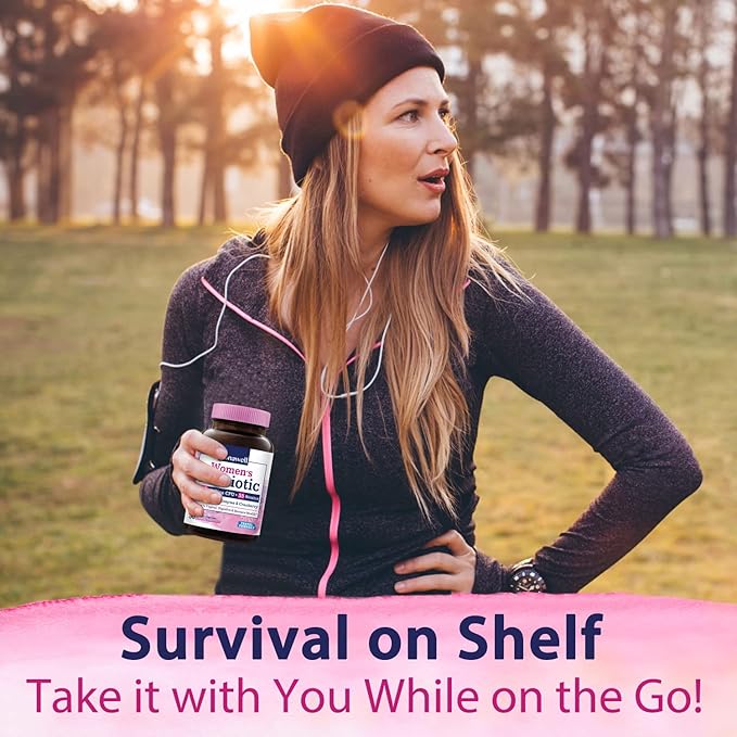 Bonawell Probiotics for Women 100B, with Prebiotics, Digestive Enzymes & Organic Cranberry for Female Vaginal Health, Digestion & Immunity, Shelf-Stable, Delayed-Release, 30 Veggie Caps