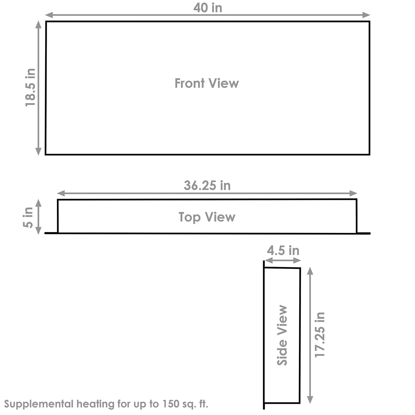 Sunnydaze Modern Flame Indoor Electric Fireplace Insert - 9 Color Wall-Mounted Fireplace Heater - 40-Inch