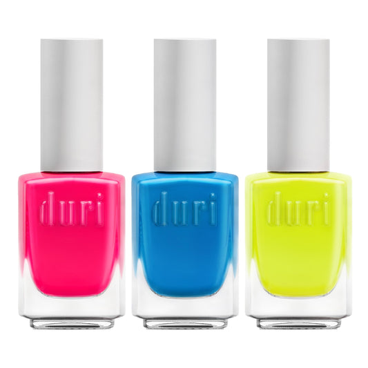 Duri Trio Neon Nail Polish Set - Gbd-200 Festival, Matte Finish, Quick Drying, 0.45 Fl Oz Each