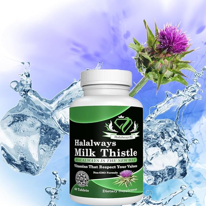 Halalways Milk Thistle Certified Halal Supplement Milk Thistle Liver Detox Supplement Gentle Herbal Liver Cleanse for Men & Women - Liver Health Support - Non-GMO