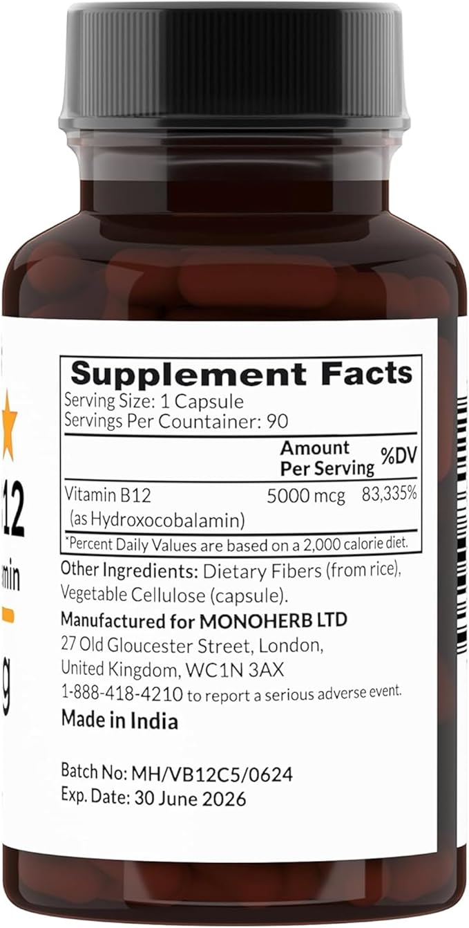 Hydroxo B12 Vitamin 5000mcg, Hydroxocobalamin, Hydroxy B12
