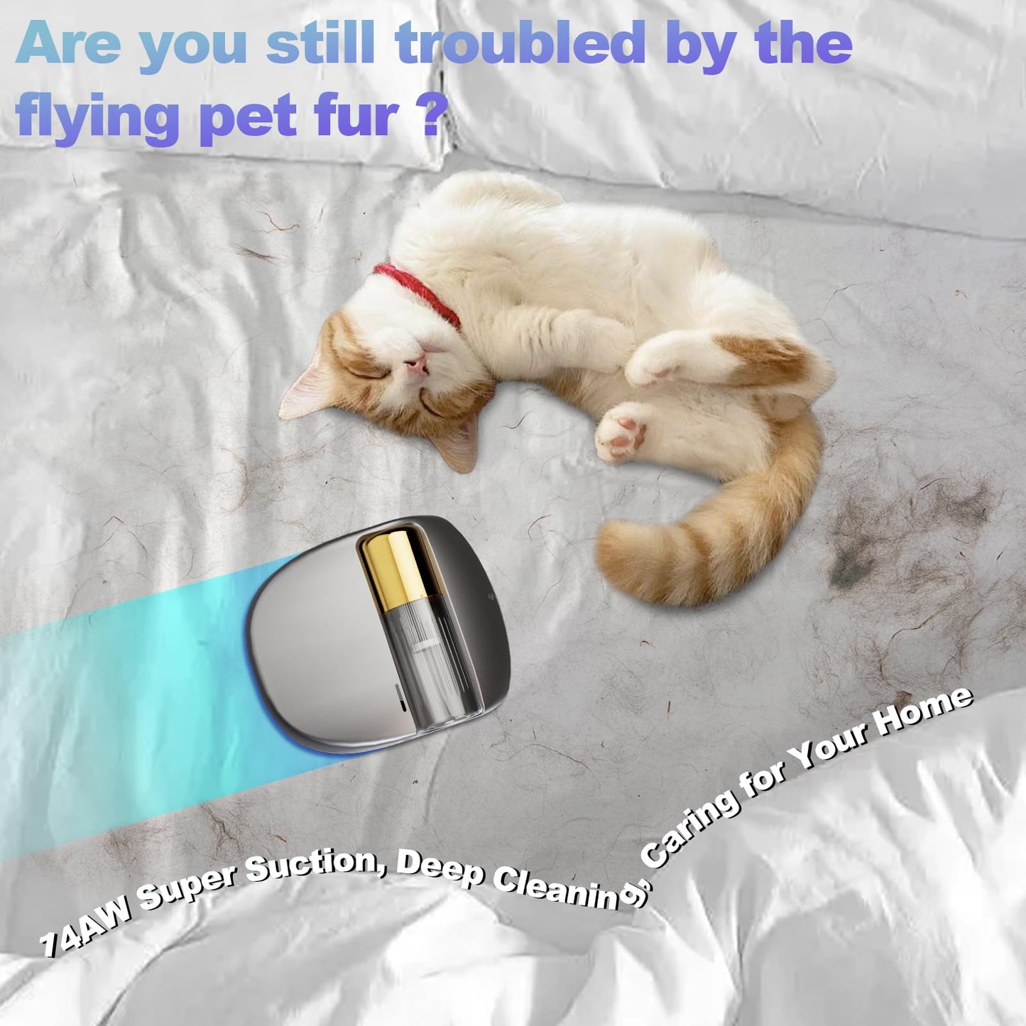 CREATULIZE Rechargeable Mattress Vacuum Cleaner 1-Click Deep Cleaning,Bed Vacuum Cleaner 14AW Strong Suction 270nm Deep Ultraviolet Lamp,Specially Designed for Mattresses,Auto for Pet Hair and Dust.