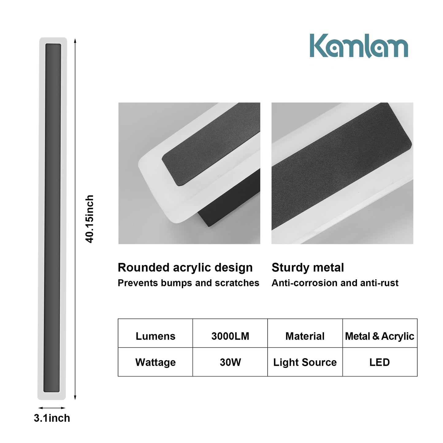 RGB Outdoor Wall Lights, 2 Pack 40inch Long Wall Sconce, Modern Lighting LED Outdoor Wall Lights, Long Wall Light IP65 Waterproof 30W Dimmable Exterior Sconce Led Linear Light for Garage, Patio,Porch