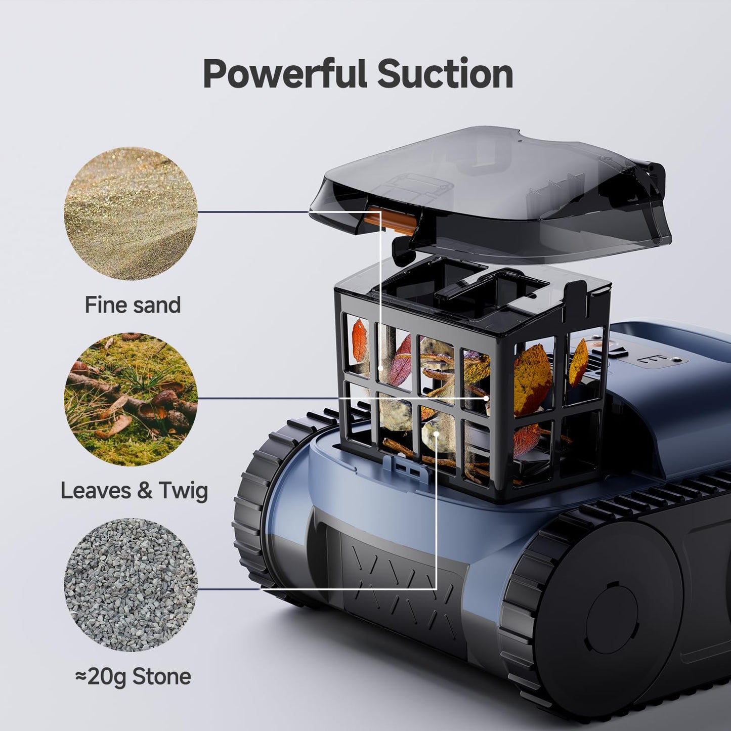 Pool Vacuum for Above Ground Pool & Inground Pools, Smart Navigation Robtic Pool Cleaner with Up to 180 Mins Run time & 2150 Sq.ft, Wall and Waterline Cleaning Vacuum