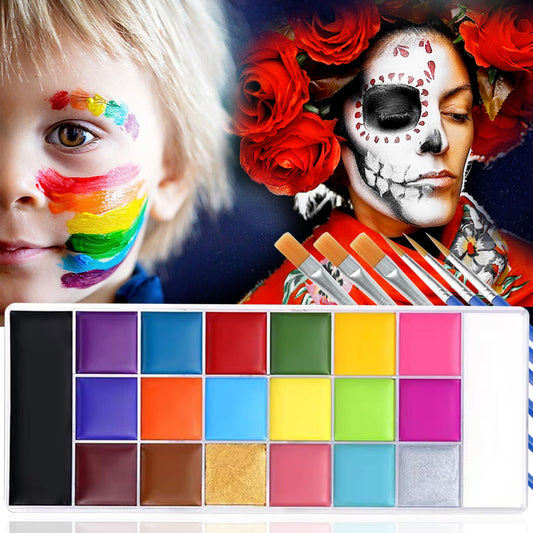 Glow in The Dark Face Body Paint, Glow In The Dark Under UV Black Light Sticks Makeup Neon Face Painting Kits for Adult Halloween Festival Accessory Glow Party Supplies (20 color Painting)
