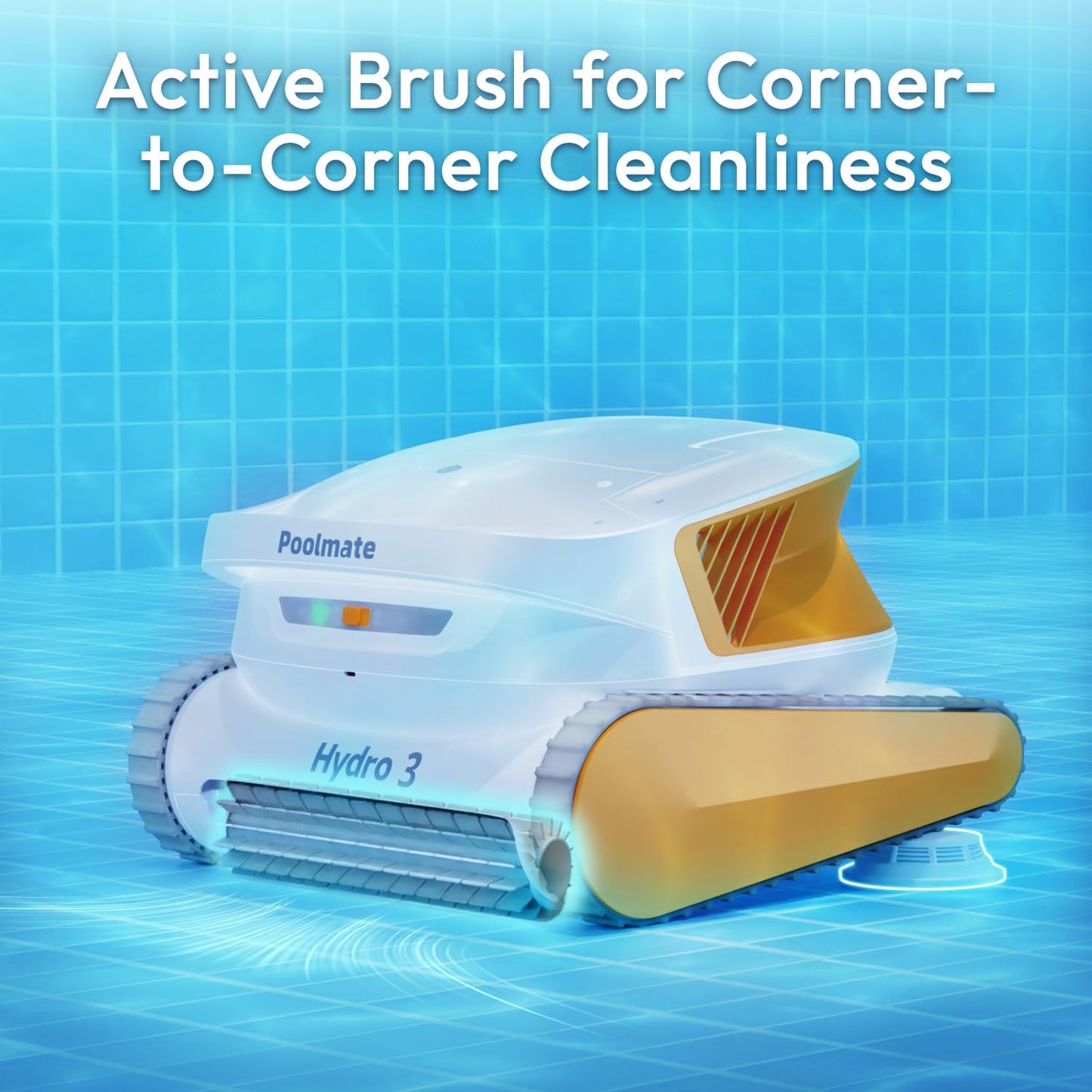 Cordless Robotic Pool Cleaner, Automatic Pool Vacuum for Inground and Above Ground Pools, Lasts 200 Mins, Floor/Wall/Waterline Cleaning, Dual Inlet, Waterline Technology, Self-Parking