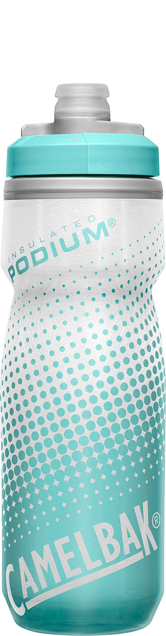 CamelBak Podium Chill Insulated Bike Water Bottle - Easy Squeeze Bottle - Fits Most Bike Cages - 21oz, Teal Dot