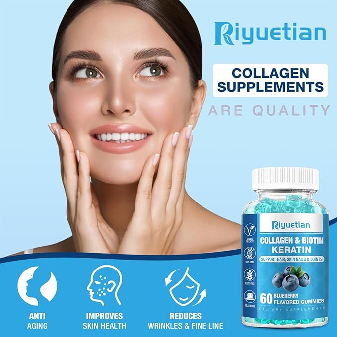 Biotin Gummies with Collagen for Adults Women & Men - Hair Skin Nails Gummies with biotinis - Vitamins Gummies for Woman - 120 Gummies Hair Vitamins - Vegan, Non-GMO - biotin 15000mcg