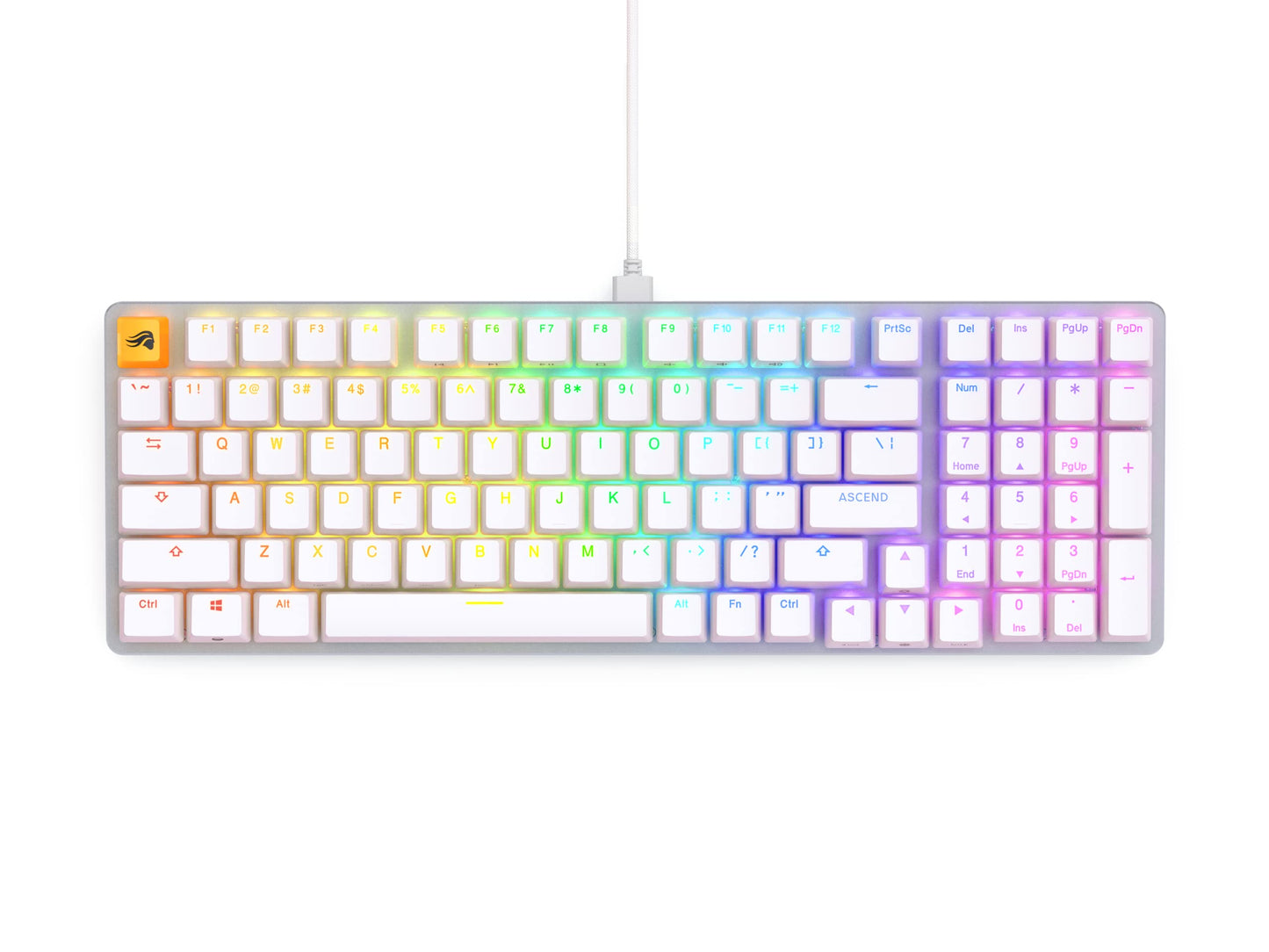 Glorious GMMK 2 Small Gaming Keyboard Base- Barebones Kit- TKL Hot Swappable DIY White Mechanical Keyboard - Wired, RGB Backlit,- PC Setup Accessories- 65%, White