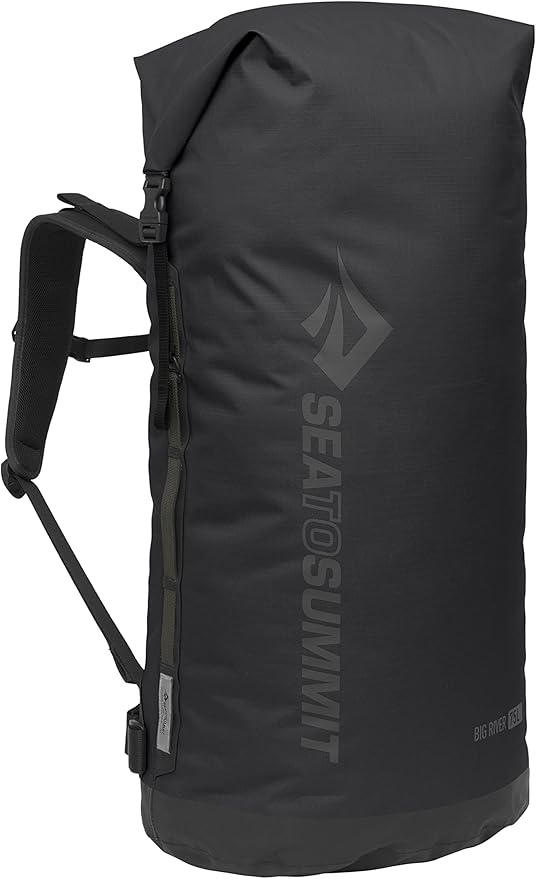 Sea to Summit Big River Dry Backpack with Adjustable Harness, 75 Liter, Jet Black