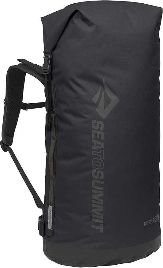 Sea to Summit Big River Dry Backpack with Adjustable Harness, 75 Liter, Jet Black
