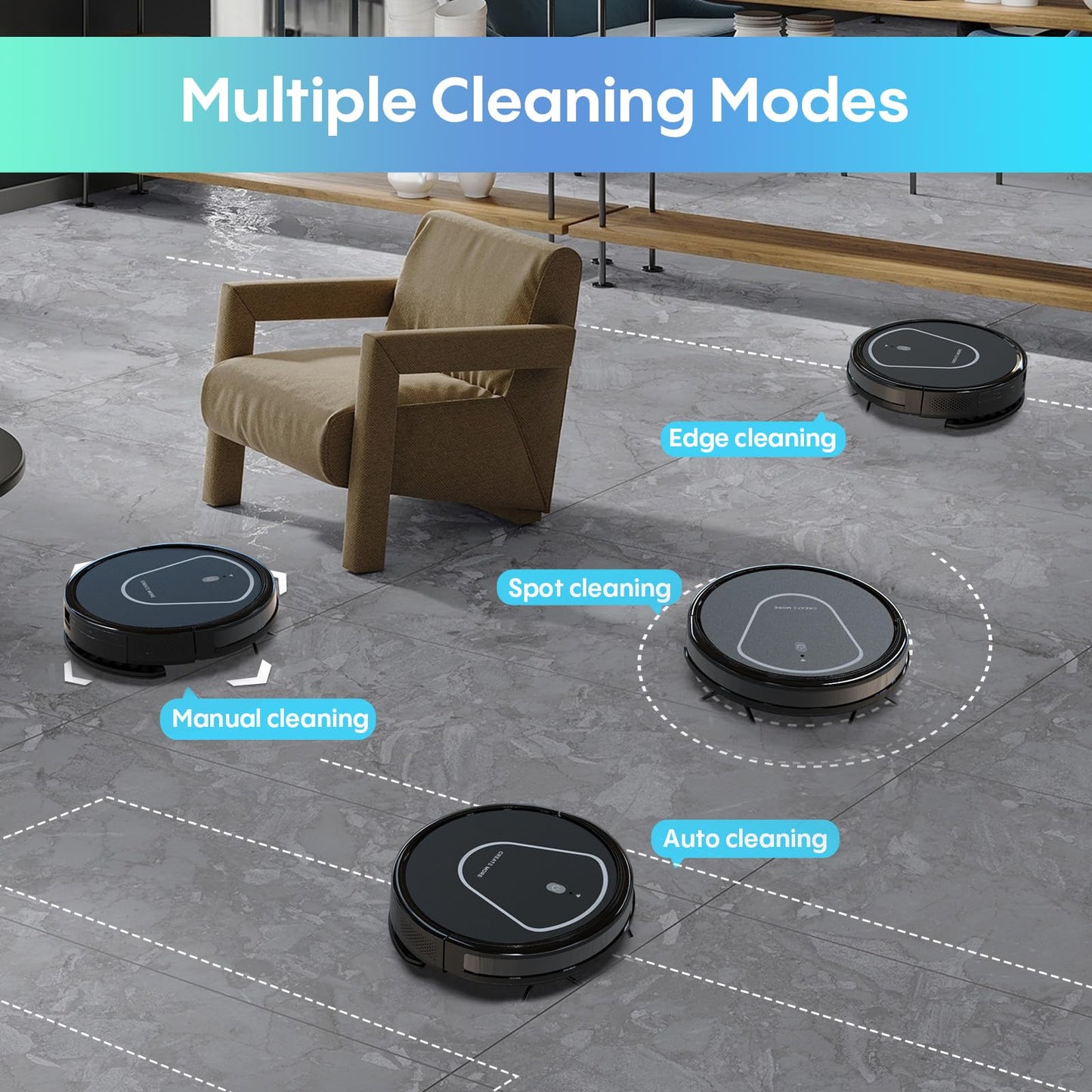 Robot Vacuum and Mop Combo,2 in 1 Robotic Vacuum Cleaner with Mopping,4000Pa Strong Suction,Auto Recharge,WiFi/Alexa/App/Remote, Ideal for Hard Floor,Pet Hair,Auto Carpets Boost