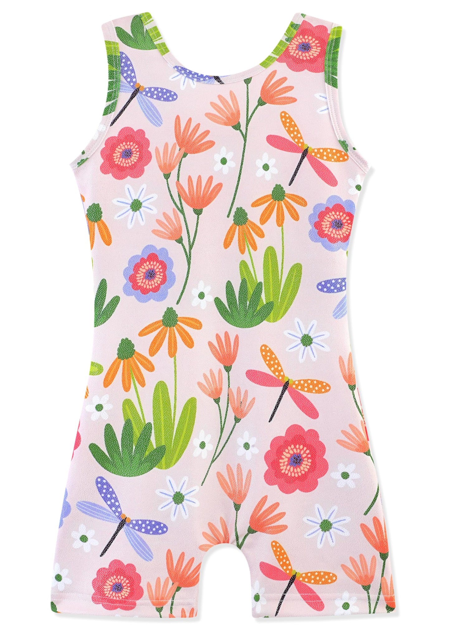 HOZIY Gymnastics Leotards for Girls 5t Size 5-6 Years Orange Flower Floral Daisy White Tumbling Outfits Dance Clothes Clothing Sparkle Glitter