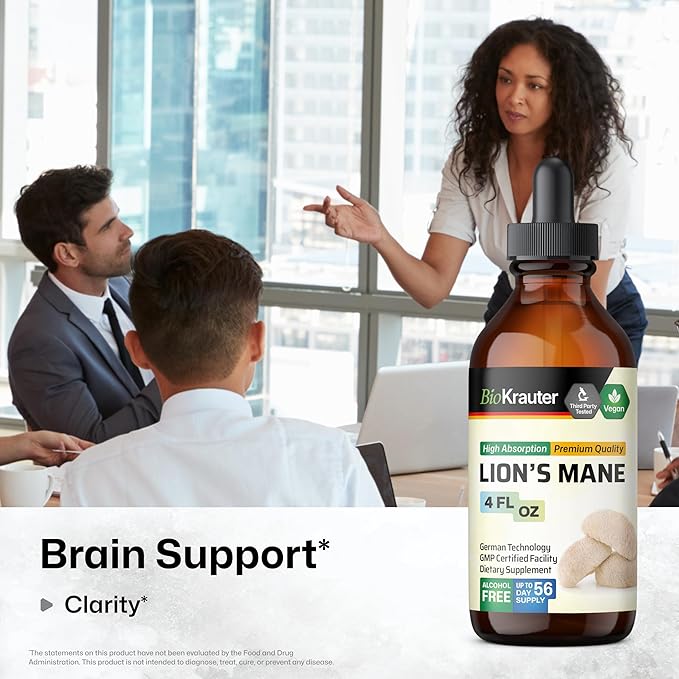 BIO KRAUTER Lion's Mane Tincture 4 Fl. Oz. & Sea Moss Tincture 4 Fl. Oz.