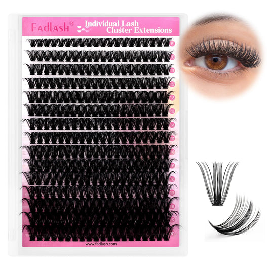 Cluster Lashes 300Pcs Mix 8-20Mm Individual Lashes 50D C Curl Lash Clusters Diy Eyelash Extensions Wispy Individual Lash Extensi