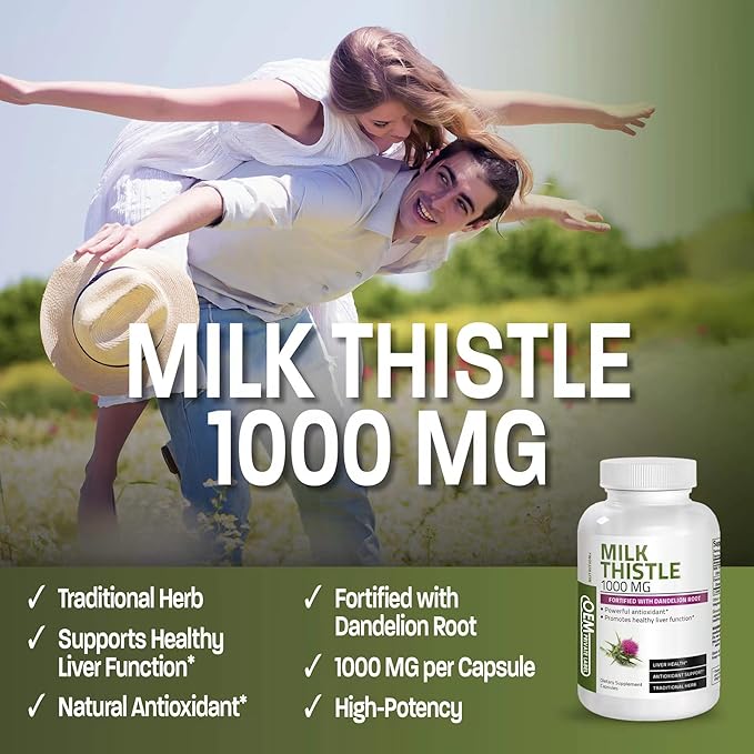 500 mg Milk Thistle Supplement for Liver Health Support-Detox & Cleanse Formula, 60 Capsules Natural Herbal Support for Digestive Wellness and Liver Care. (Packaging May Vary).