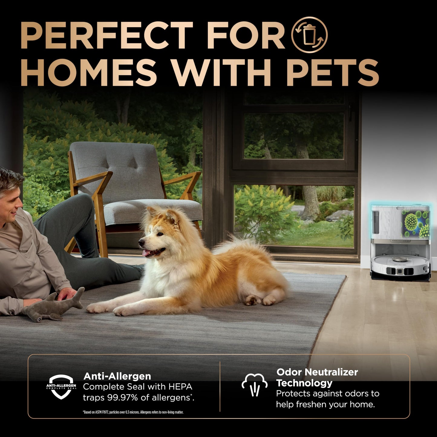 Shark Robot Vacuum & Mop Combo, PowerDetect NeverTouch Pro,Self-Emptying,Self-Refill with Self-Clean Pad Wash & Dry, 60-Day Debris Capacity,30-Day Refill Tank, 5PowerDetect Technologies,White,AV2800ZE