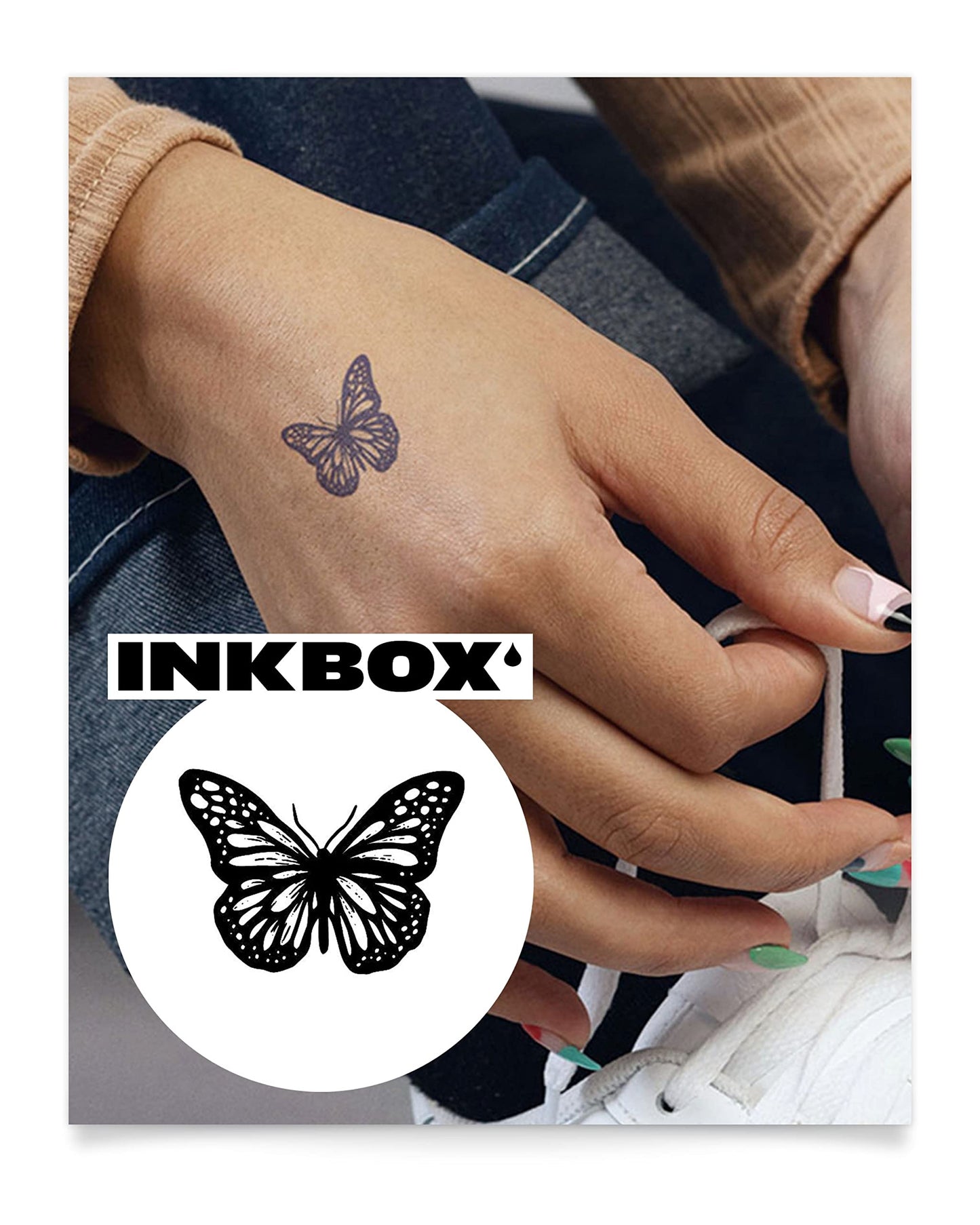 Inkbox Temporary Tattoos, Semi-Permanent Tattoo, One Premium Easy Long Lasting, Water-Resistant Temp Tattoo with For Now Ink - Lasts 1-2 Weeks (Absolute)