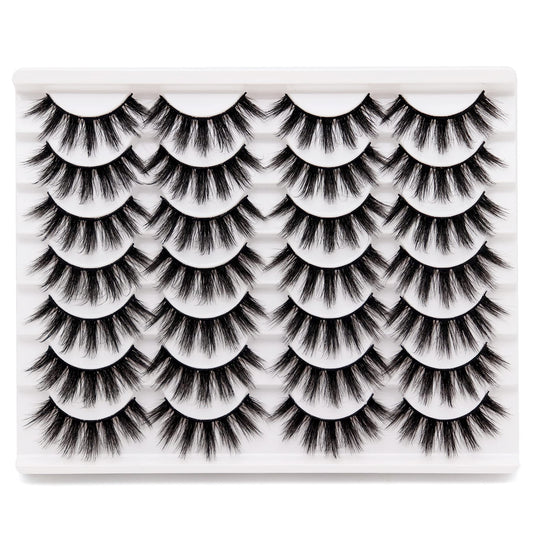 Losha Eyelashes Natural Look Faux Mink Lashes Pack Handmade Fluffy False Eyelashes 14 Pairs Eye Lashes (3D07)