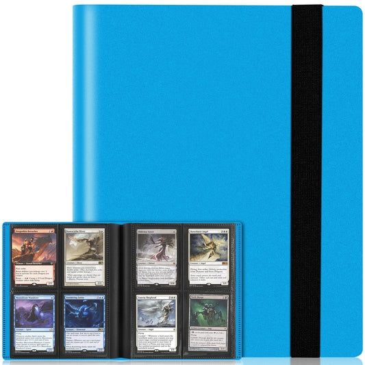 4 Pocket Card Binder for Trading Card, 160 PockeCard Folder Ablum for Cards Collection for Sports Cards, Baseball Cards, Game Cards, Mini TCG Binder Fit for MTG, Gift for Card Collector (Blue)