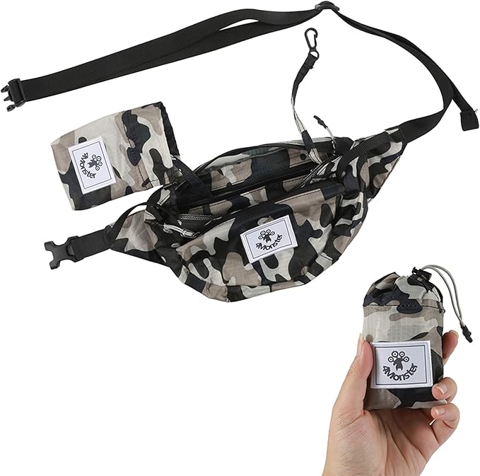4Monster Hiking Waist Packs Portable,Water Resistant Fanny Bag with Adjustable Strap,Lightweight Crossbody Chest Bag Slim Bag