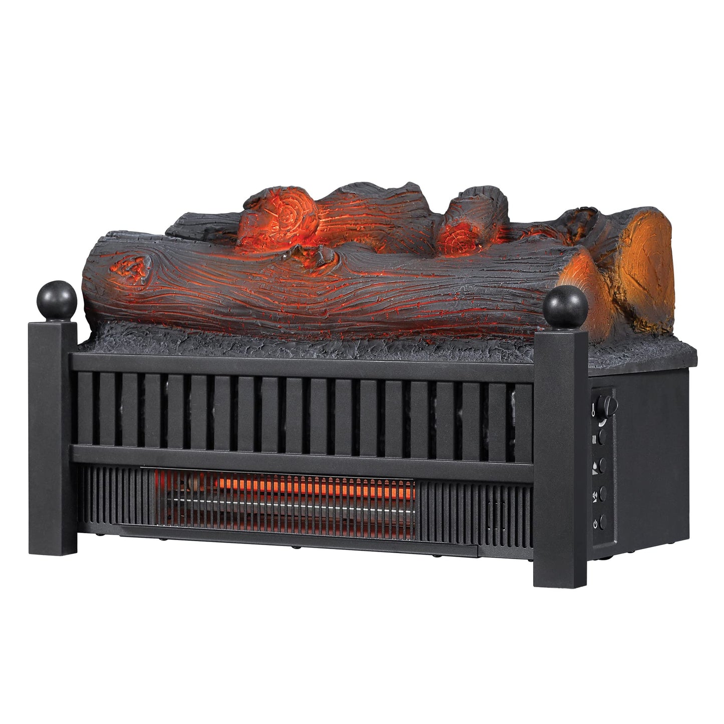 duraflame® Electric Log Set 1,000 Sq Ft Infrared Heater, Faux Logs Insert with LED Flames for Existing Fireplaces, Crackling Sounds, Remote Control Included