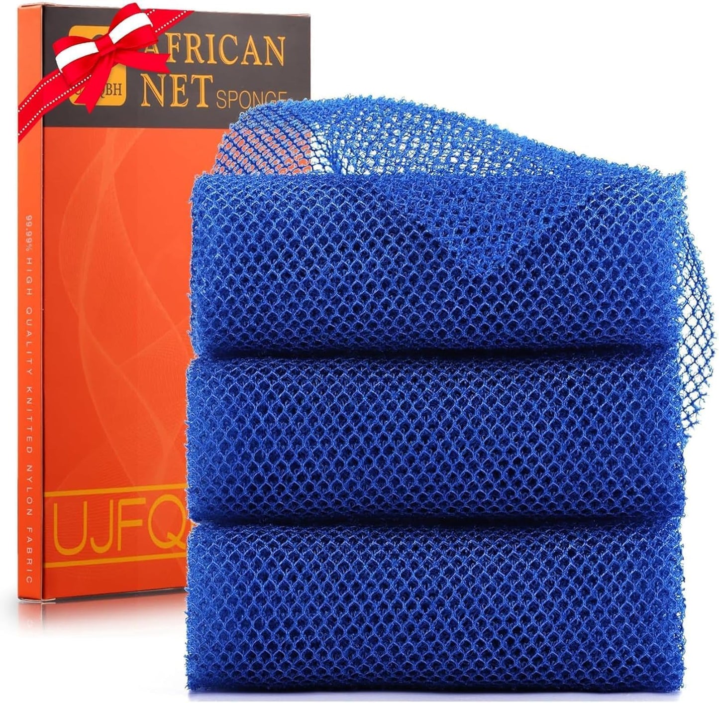 3-Piece African Exfoliating Net Bath Sponge Set | Skin Smoother | Daily Use