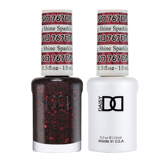 DND Gel Polish Set - 1 each of Red Gel Polish and Red Nail Polish, 767 Sparkling Shine, 0.5 Fl Oz