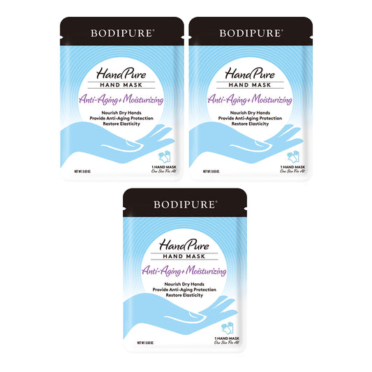 BODIPURE HandPure Hand Mask, Intensive Repairing Treatment for Dry Cracked Hands, Anti-aging Moisturizing Gloves, Repairs Rough and Extra Dry Hands, For Women and Men 3 Pack