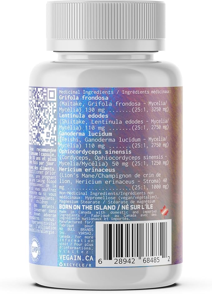 Boost Adaptogenic Mushroom Blend | 60 Servings, High Potency 25:1 Extract | Maitake, Shiitake, Reishi, Cordyceps, Lion's Mane - Supports Stress Reduction, Enhanced Endurance & Energy - 60 Vegan Caps