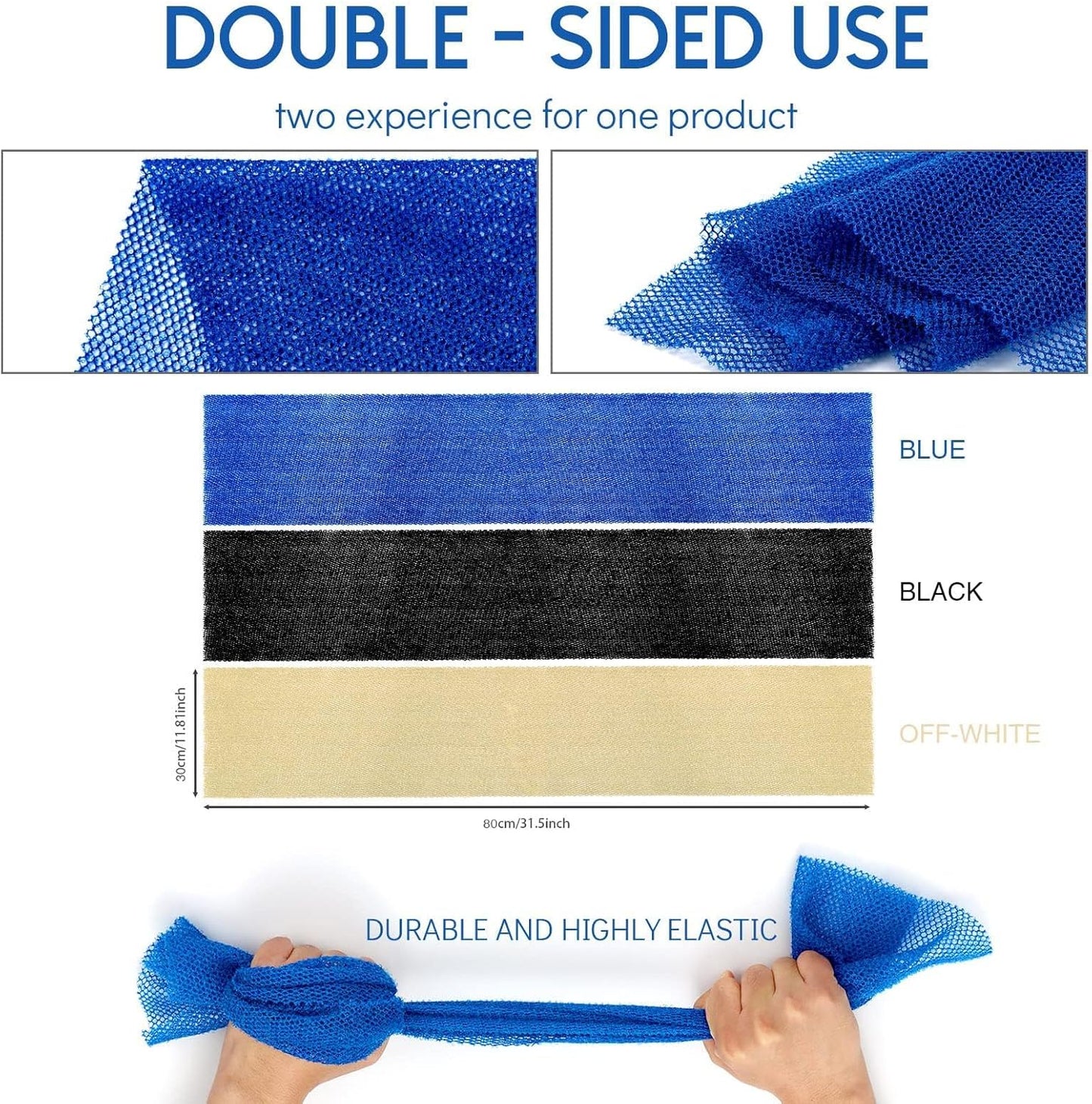 3-Piece African Exfoliating Net Bath Sponge Set | Skin Smoother | Daily Use