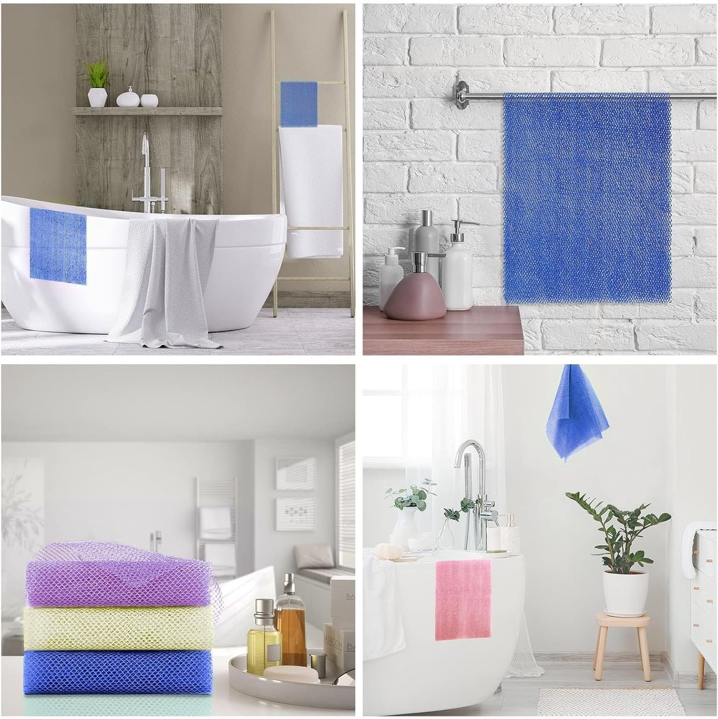 3-Piece African Exfoliating Shower Set | Bright Colors for Smooth Skin