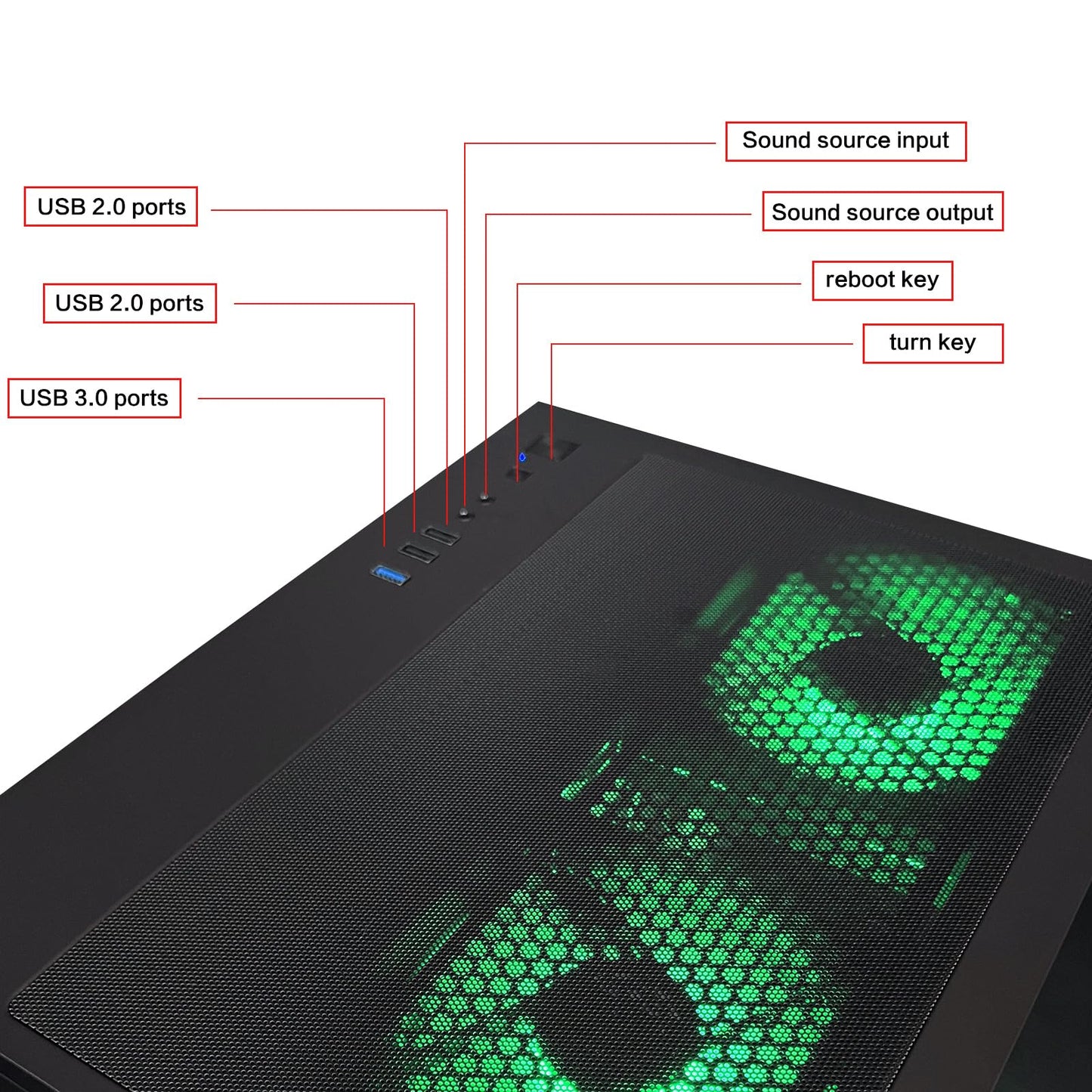 ALCPOK Gaming PC Desktop Computer,Intel Core i5 14400F Gaming Computer RTX 5060,32GB RAM 1TB SSD,ARGB Fan,Prebuilt Gaming PC Tower for Office