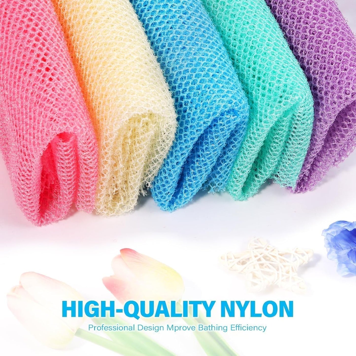 3-Piece African Exfoliating Shower Set | Bright Colors for Smooth Skin