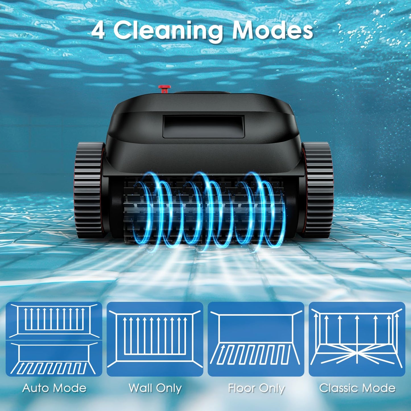 NIXBOT QP5 Robotic Pool Cleaner, Cordless Pool Vacuum for Inground Pools, Dual-Motor Turbine System, Robotic Pool Vacuum for Above Ground Pools with Wall Climing and Navigation Technology