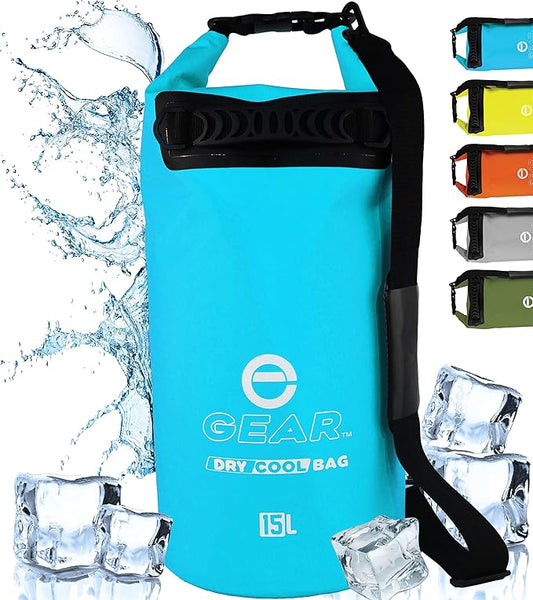 Insulated Dry Bag Floating Cooler – 10L / 15L / 25L Roll Top, Leak Proof, Waterproof, Collapsible, with Padded Shoulder Strap - Perfect for Kayaking Fishing Beach