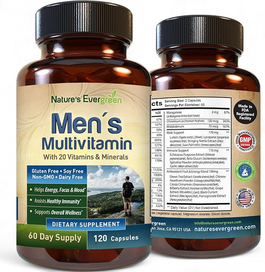 Best Multivitamin for Men | Completely Men's Multivitamins & Multiminerals with Over 20 Vitamins A, C, D, E, B12, Zinc & More Essential Vitamins for Men | Energy, Focus & Immune Health. 120 Capsules