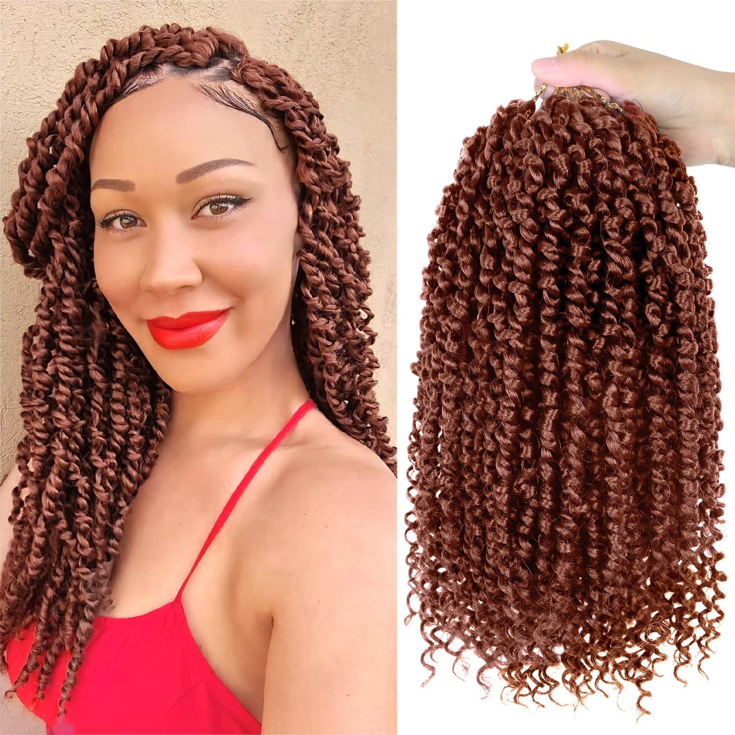 Bileaf Pre-Twisted Passion Twist Crochet Hair For Women Girls Crochet Hair 12 Inch Ombre Passion Twist Hair, Boho Passion Twists