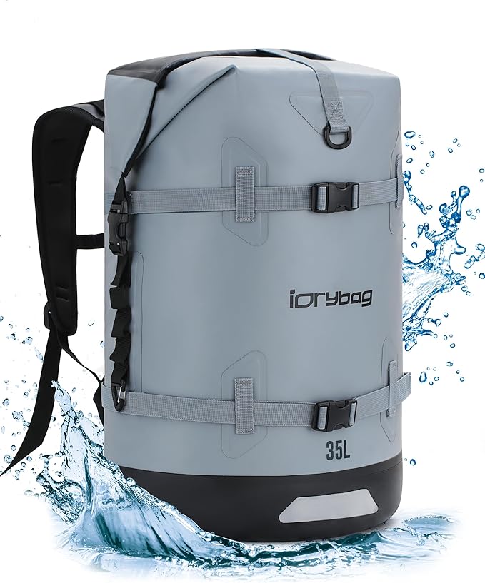 IDRYBAG Waterproof Backpack for Travel, Kayaking, Boating, Swimming, Floating Paddle Boarding - Submersible Dry Bag 35L/55L/85L