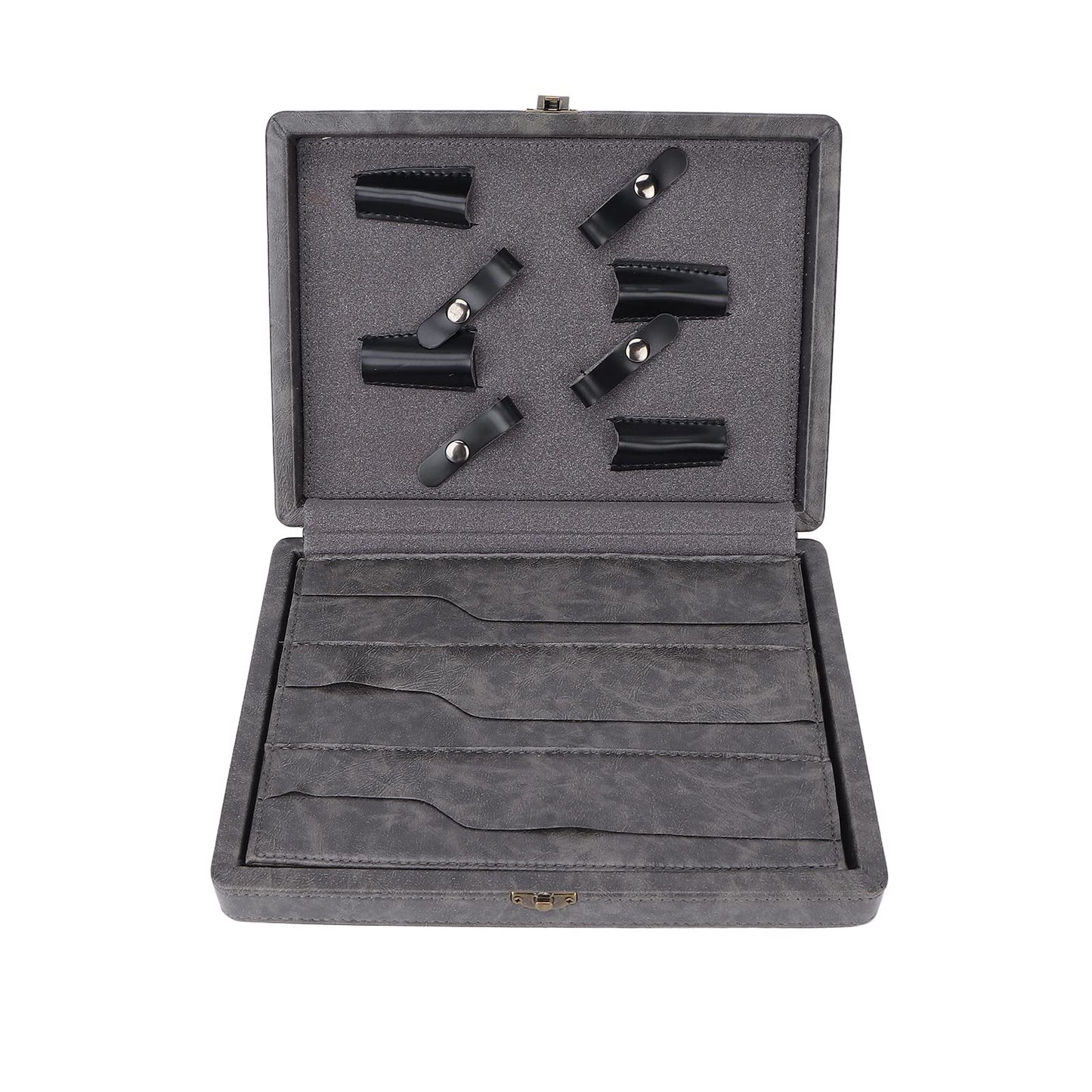 SYH&AQYE Hair Cutting Scissors Case, Professional PU Leather Salon Scissors Storage Case Holder Hair Cutting Shears Organizer Box for Stylist Barber Hairdressers