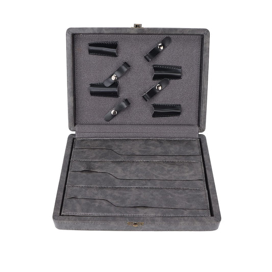 SYH&AQYE Hair Cutting Scissors Case, Professional PU Leather Salon Scissors Storage Case Holder Hair Cutting Shears Organizer Box for Stylist Barber Hairdressers