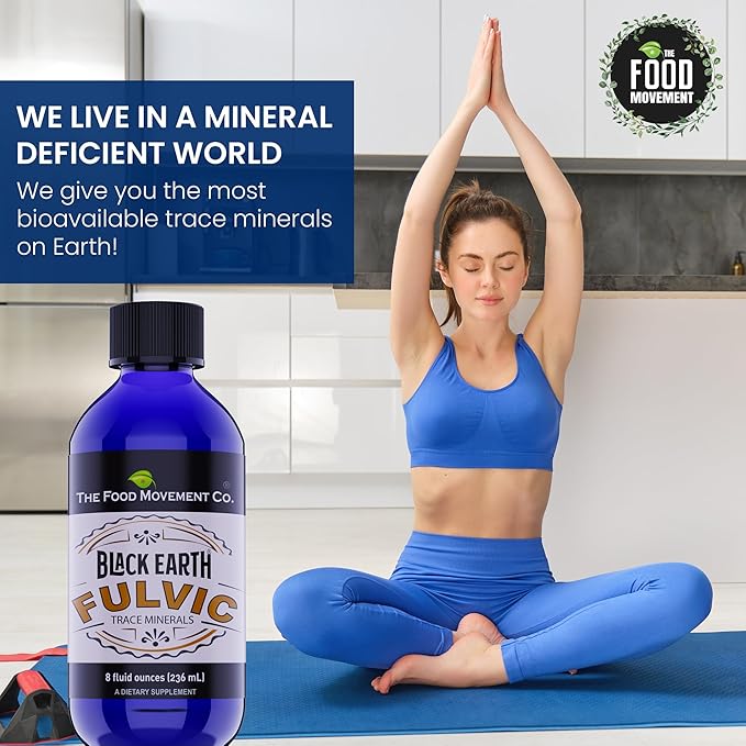 Black Earth Fulvic Acid - Humic Fulvic Minerals with Electrolytes for Digestive Health and Exercise Recovery, 8 oz Trace Minerals Supplement