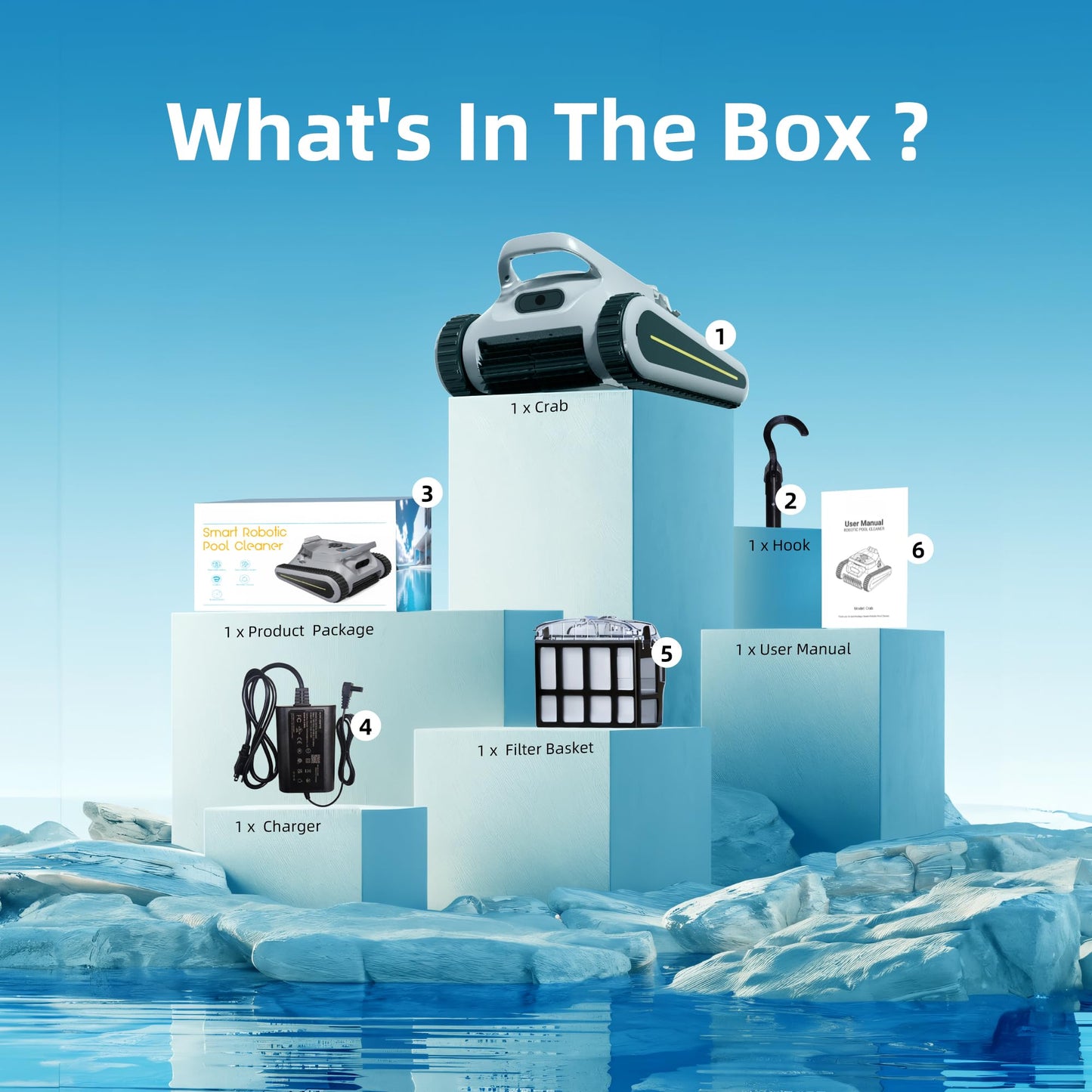 Pool Vacuum for Above Ground Pool for In Ground Pools, 2.5h Runtime, Cordless Robotic Pool Cleaner with 2024 Upgraded Motor, Wall Climbing, Intelligent Route Planning