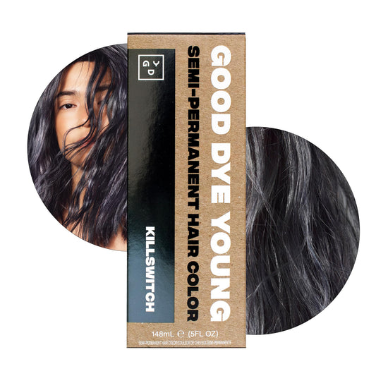 Good Dye Young Semi Permanent Hair Dye in Killswitch, Gray - UV Protective Temporary Hair Color, Conditioning, PPD free, Vegan, Cruelty-Free, Lasts 15-24+ Washes