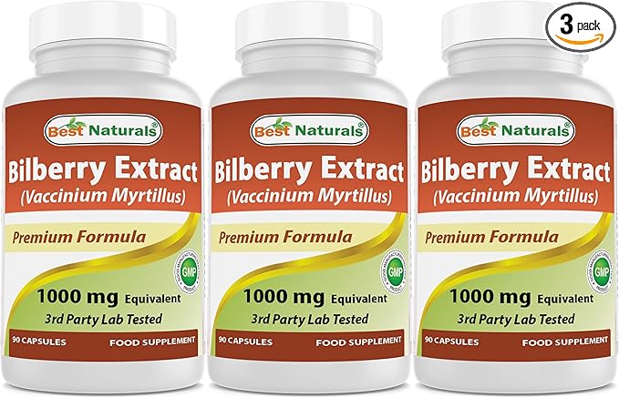Best Naturals Bilberry 1000 Mg 90 Capsules (90 Count (Pack of 3))