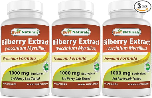 Best Naturals Bilberry 1000 Mg 90 Capsules (90 Count (Pack of 3))