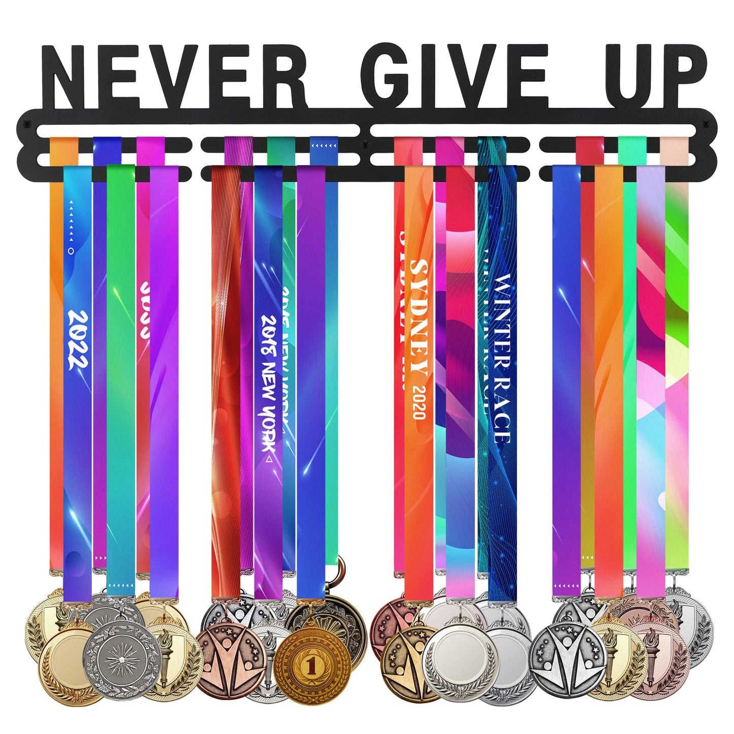 Biggun Medal Display Hanger- Easy to Install Sports Medal Holder, Sturdy Rack Shelf for Over 40 Running Race Wrestling Medals